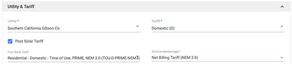 Commerical and Residential NEM 3.0 Traffis Functionality